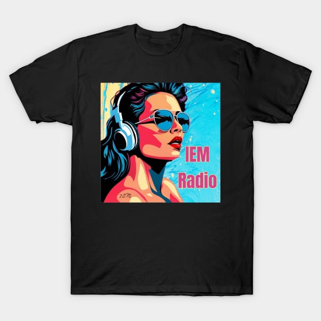 Retro Headphones - IEM Radio Design T-Shirt by Pop Art Ave